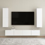vidaXL Meuble TV Blanc 30 5x30x110 cm Bois d’ingénierie