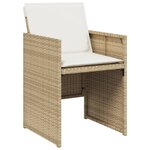 vidaXL Ensemble à manger de jardin avec coussins 5Pièces Beige poly rotin
