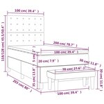 vidaXL Sommier à lattes de lit avec matelas Crème 100x200 cm Tissu