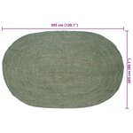 vidaXL Tapis de surface Vert olive 205 x 305 cm Jute