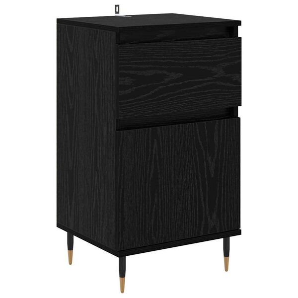 vidaXL Buffet Chêne noir 40 x 35 x 70 cm Bois d'ingénierie et fer