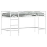 vidaXL Lit mezzanine pour enfants Uni Blanc 100 x 200 cm Acier