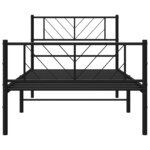 vidaXL Cadre de lit métal avec tête de lit/pied de lit noir 107x203 cm