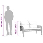vidaXL Salon de jardin 4 Pièces avec coussins gris clair résine tressée