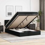 vidaXL Lit ottoman avec matelas & LED Noir 140x200cm similicuir