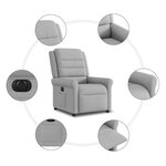 vidaXL Fauteuil inclinable électrique gris nuage tissu