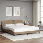vidaXL Cadre de lit avec LED sans matelas cappuccino 180x200 cm