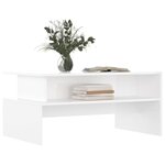 vidaXL Table basse blanc brillant 90x55x42 5 cm bois d'ingénierie
