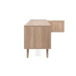 Meuble TV 2 portes 2 tiroirs - Panneaux de particule 15 mm, MDF - Décor chene sonoma - L 150 x P 40 x H 52 cm - BALI