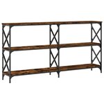vidaXL Table console chêne fumé 200x28x80 5 cm bois d'ingénierie