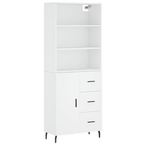 vidaXL Buffet haut Blanc 69 5x34x180 cm Bois d'ingénierie