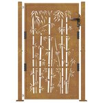 vidaXL Portail de jardin 105x130 cm acier corten design de bambou