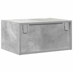 vidaXL Table de chevet murale avec lumières LED gris béton