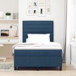 vidaXL Lit à ressort avec matelas et LED en bleu  120 x 200 cm en tissu
