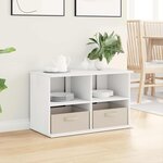 vidaXL Support de télévision avec tiroir Blanc 79 x 40 x 48 cm