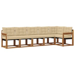 vidaXL Ensemble de canapés d'extérieur 6 Pièces Naturel et Beige