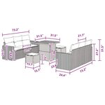 vidaXL Ensemble de canapé de jardin 9 Pièces Noir 80 x 80 x 71 cm