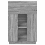vidaXL Bureau avec porte Gris 71 5 x 31 5 x 106 5 cm Bois d'ingénierie