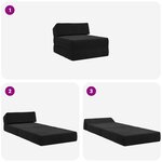 vidaXL Canapé-lit pliable Noir 60 x 70 x 41 cm Tissu