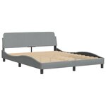 vidaXL Cadre de lit avec LED sans matelas gris clair 160x200 cm tissu