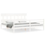 vidaXL Cadre de lit sans matelas blanc 200x200 cm bois massif