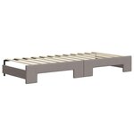 vidaXL Lit de jour avec gigogne et tiroirs taupe 100x200 cm tissu