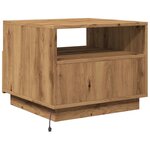 vidaXL Table basse avec lumières LED chêne artisanal 50x49x40 cm