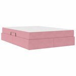 vidaXL Lit avec rangement et matelas Rose 140 x 190 cm Velours