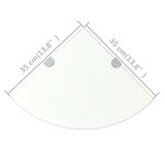 vidaXL Étagères d'angle 2 Pièces et supports Verre Transparent 35x35 cm