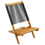 vidaXL Chaises de jardin pliantes lot de 6 noir bois d'acacia massif