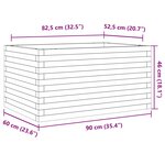 vidaXL Jardinière blanc 90x60x46 cm bois de pin massif