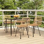 vidaXL Ensemble à manger de jardin 5Pièces Résine tressée