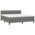 vidaXL Sommier à lattes de lit et matelas et LED Gris foncé 160x200 cm