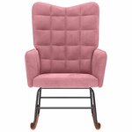 vidaXL Chaise à bascule Rose Velours
