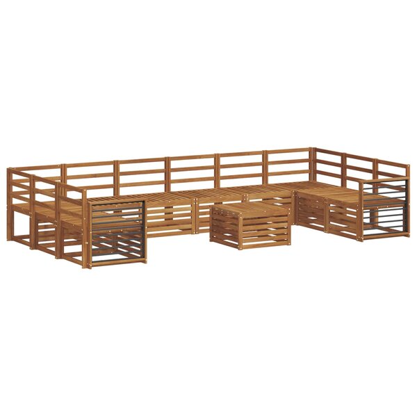 vidaXL Ensemble de canapés d'extérieur 11 pc Naturel