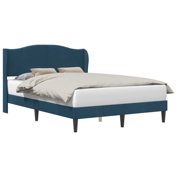 vidaXL Cadre de lit avec tête de lit Bleu 120 x 190 cm Velours