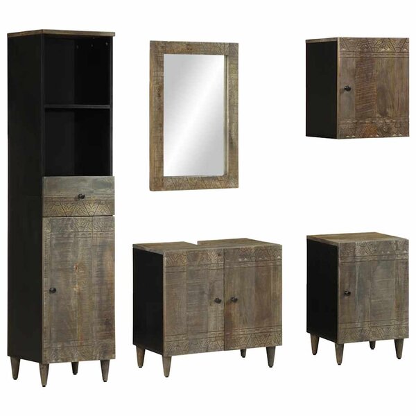 vidaXL Ensemble de meubles de salle de bain 5 Pièces bois manguier massif