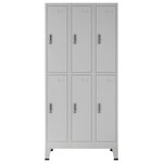 Vidaxl armoire à casiers avec 6 compartiments acier 90x45x180 cm gris