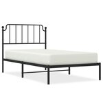 vidaXL Cadre de lit métal avec tête de lit noir 100x190 cm