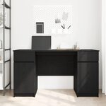 vidaXL Bureau avec porte Chêne noir 140 x 49 x 76 cm Bois d'ingénierie