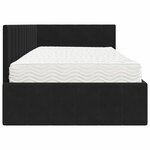 vidaXL Cadre de lit d'angle avec matelas Noir 90 x 200 cm Velours