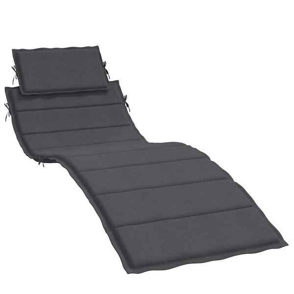 vidaXL Coussin de chaise longue anthracite mélangé 186x58x4 cm tissu