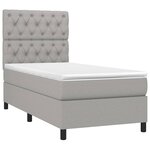 vidaXL Sommier à lattes de lit avec matelas Gris clair 80x200 cm Tissu
