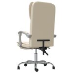 vidaXL Fauteuil inclinable de bureau Crème Similicuir