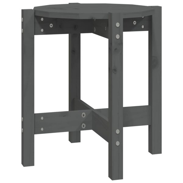 vidaXL Table basse Gris Ø 42 5x45 cm Bois massif de pin