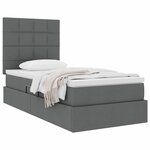 vidaXL Lit avec rangement et matelas Gris foncé 90 x 190 cm Polyester