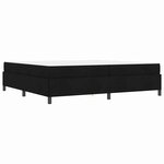vidaXL Lit à ressorts Noir  Noir 200 x 200 cm Tissu  Bois Engineered