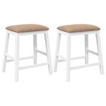 vidaXL Chaises de bar avec coussins 2 Pièces blanc bois massif d'hévéa