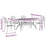 vidaXL Ensemble à manger de jardin 5 Pièces vert aluminium coulé