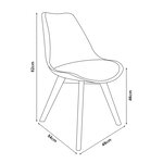 Lot de 4 chaises de salle à manger 82 x 49 x 54 cm moderne design robuste bouclé taupe 03_0009824